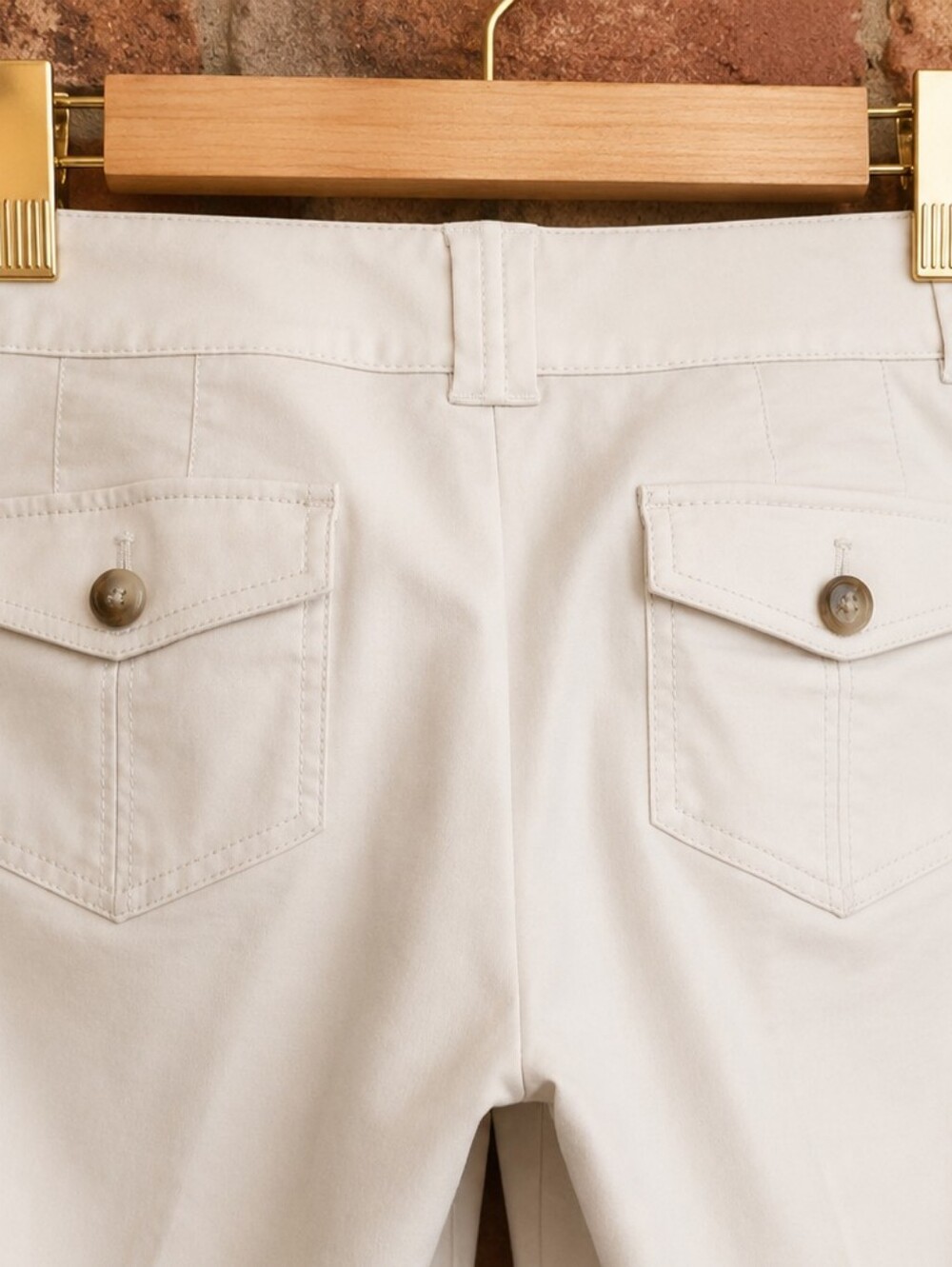 Ann Taylor Cream Tailored Bermuda Shorts - Cuffed Knee-Length - Picture 10 of 10